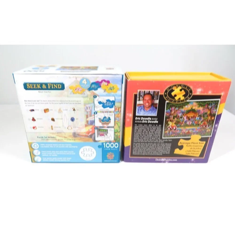 Dowdle Folk Art The Fairy Family Jigsaw Puzzle Seek & Find Beach Time Fun Set 2